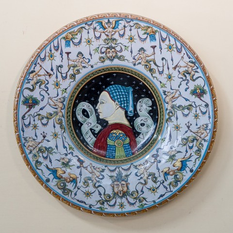 Bianca Maria Visconti's Enamelled Coloured Ceramic Dish